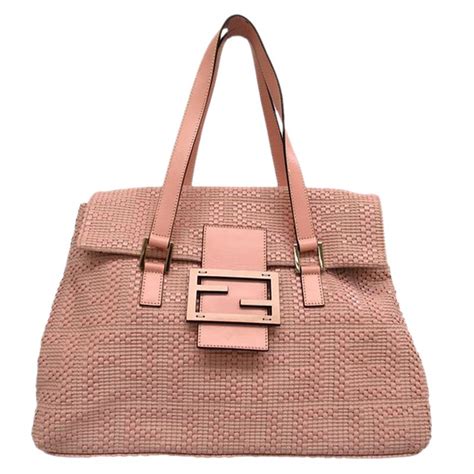 pink fendi zucca extra large deep bag tote|Fendi zucca tote bag vintage.